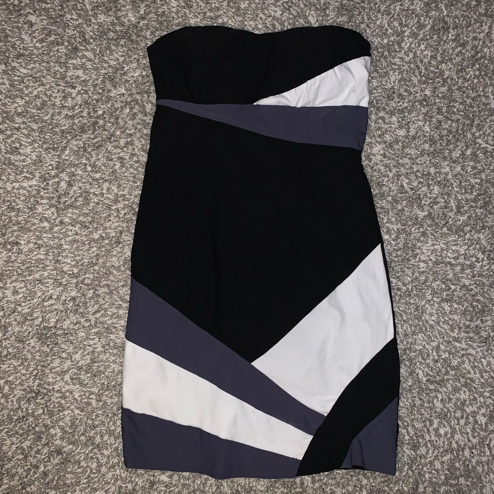 Black, White, and Gray Mini Dress